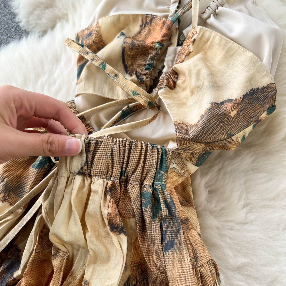 Genevieve Pleated Open Back Dress