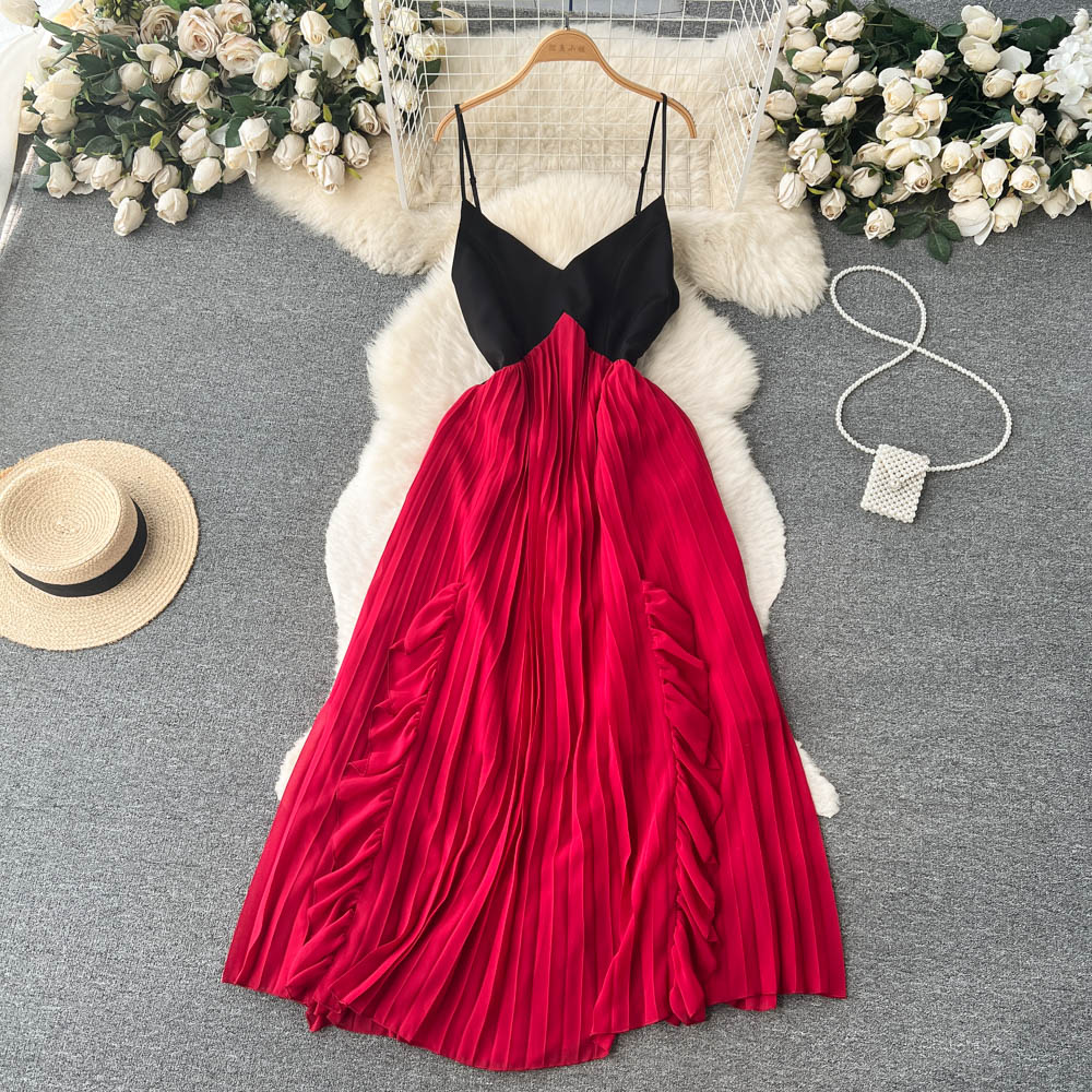 Harper Pleated Open Back Dress
