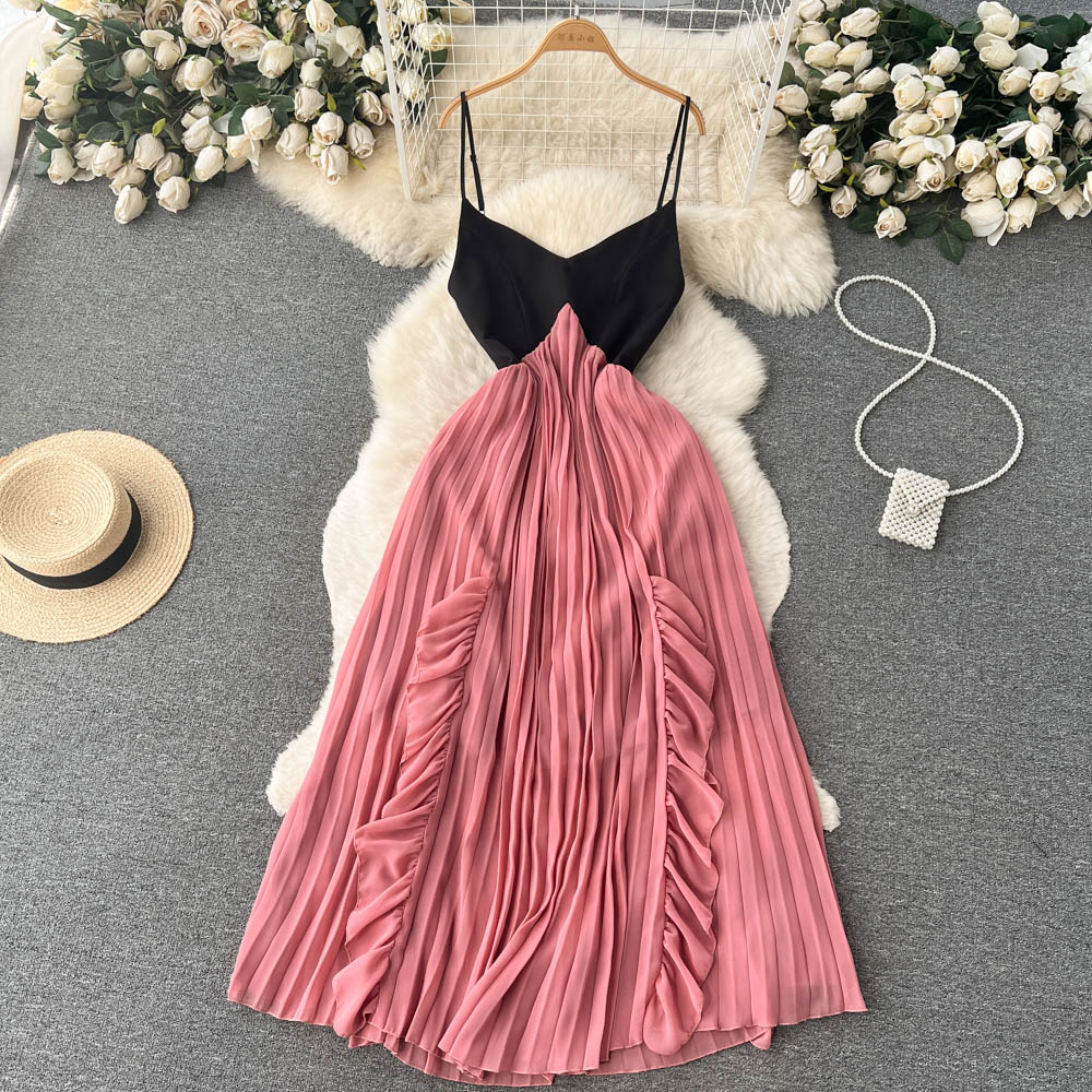 Harper Pleated Open Back Dress