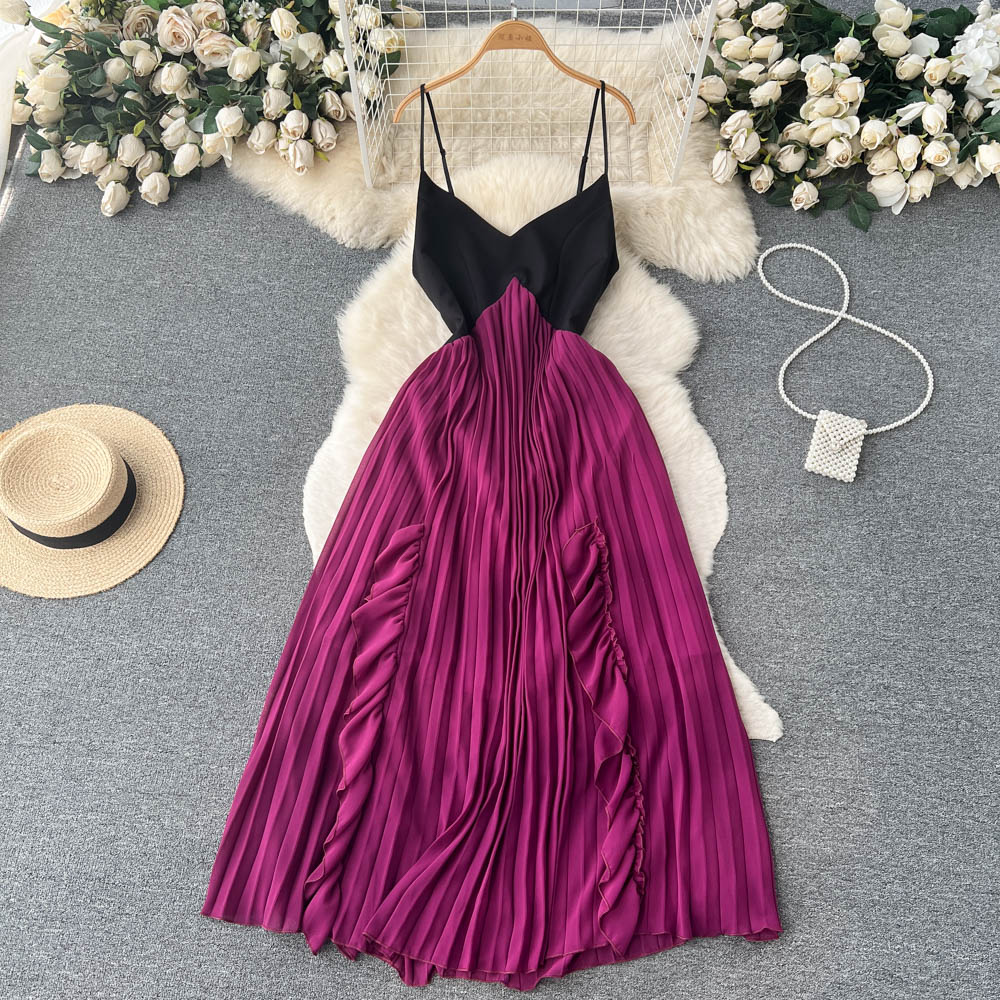 Harper Pleated Open Back Dress