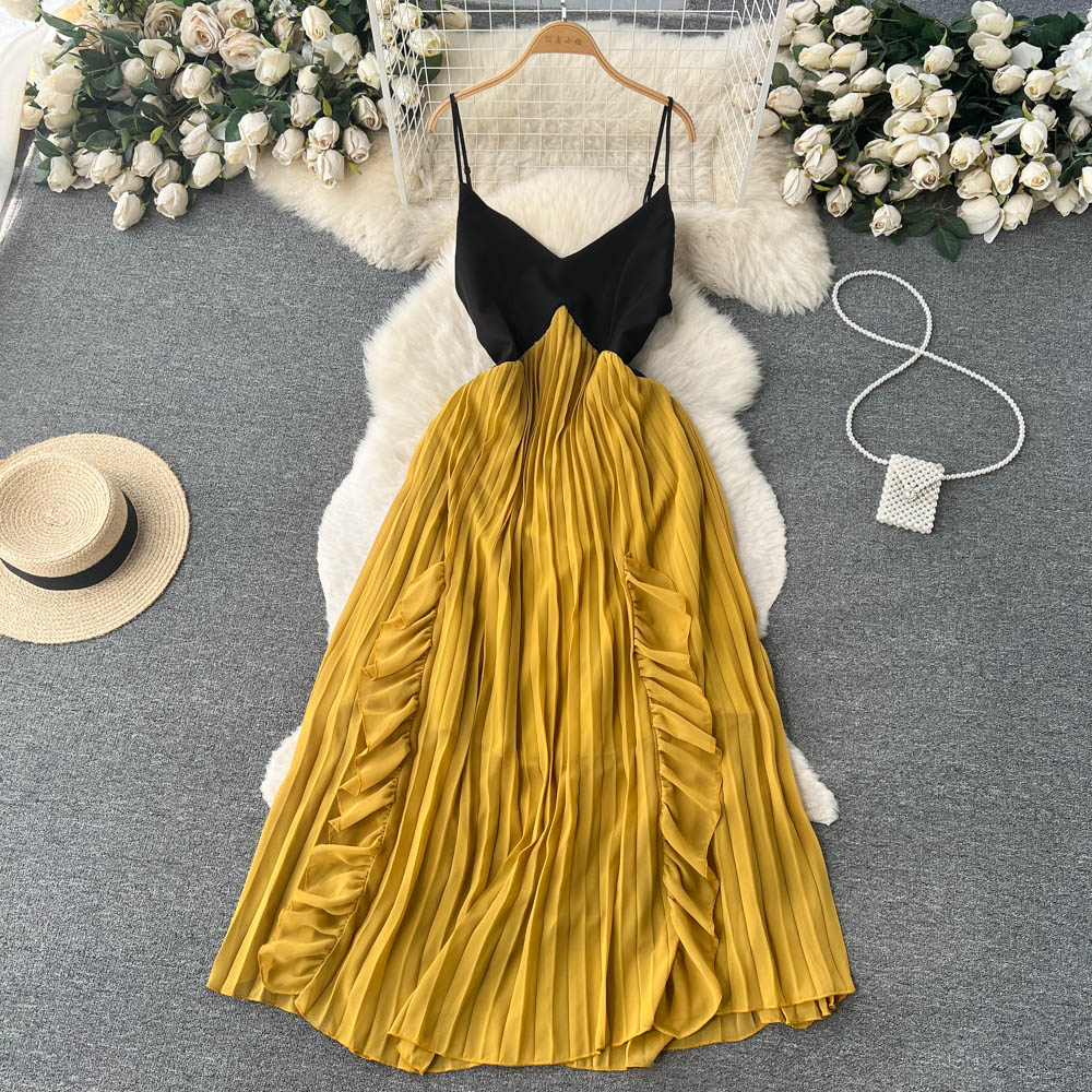 Harper Pleated Open Back Dress