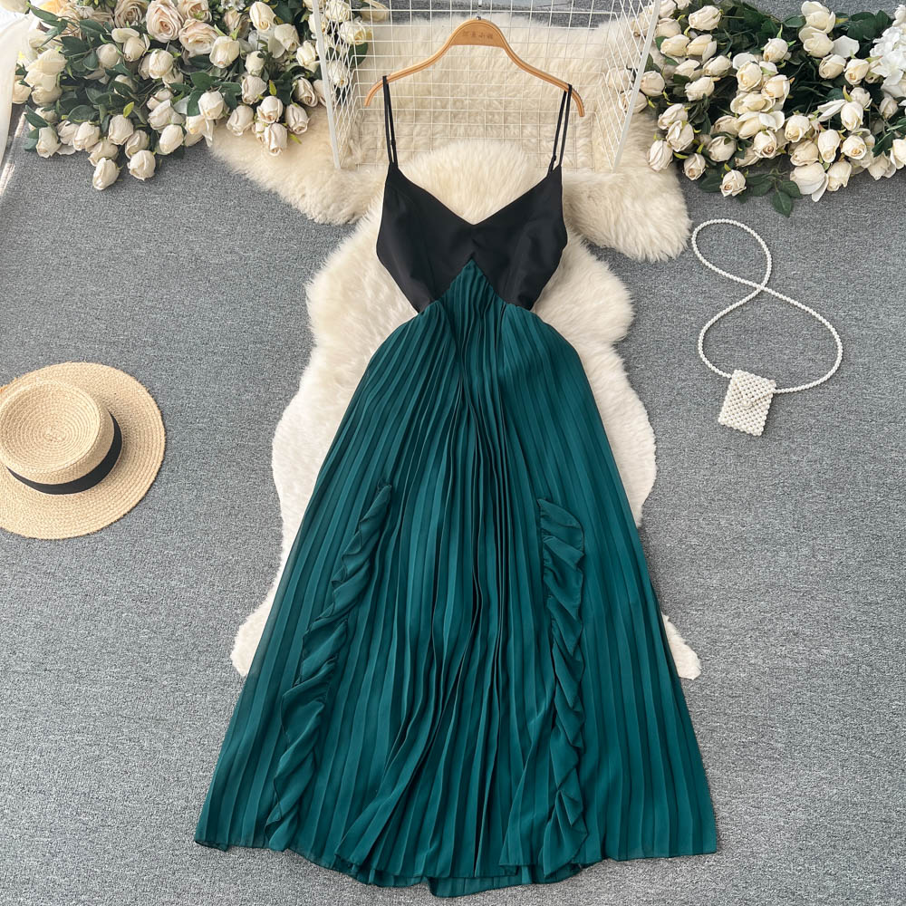 Harper Pleated Open Back Dress