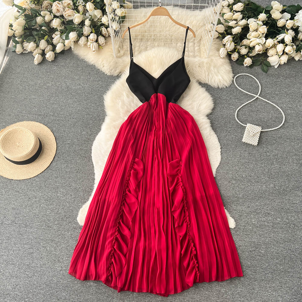 Harper Pleated Open Back Dress