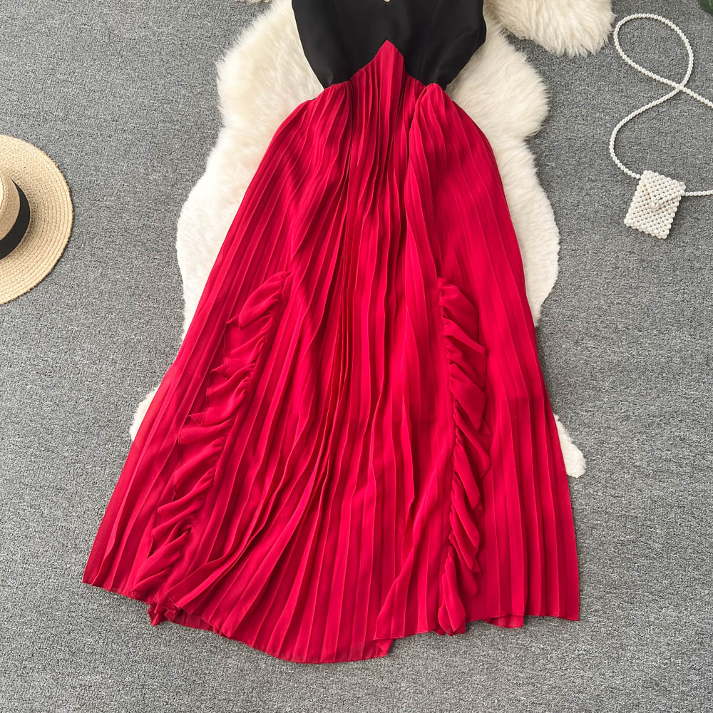 Harper Pleated Open Back Dress