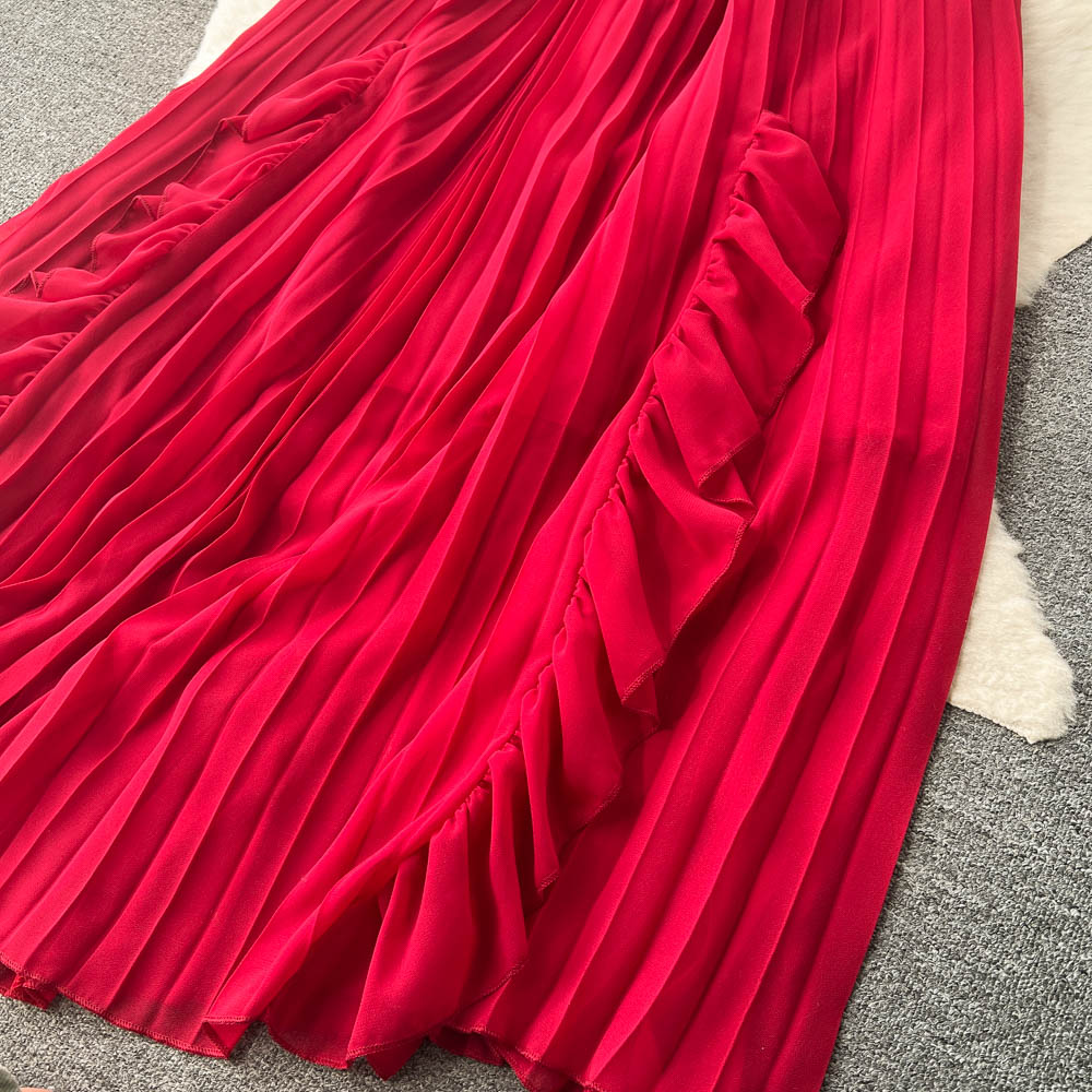 Harper Pleated Open Back Dress