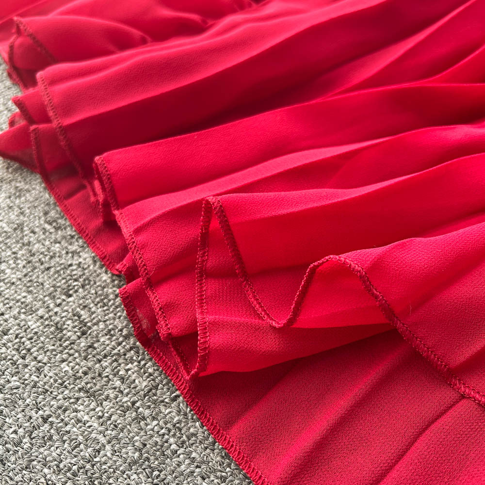 Harper Pleated Open Back Dress