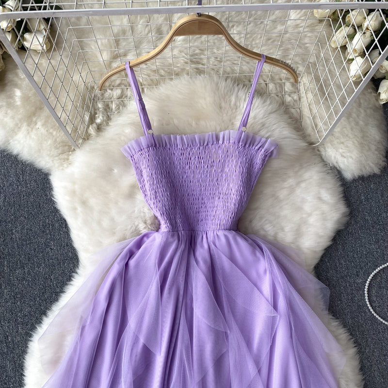 Violeta Shirred Mesh Dress