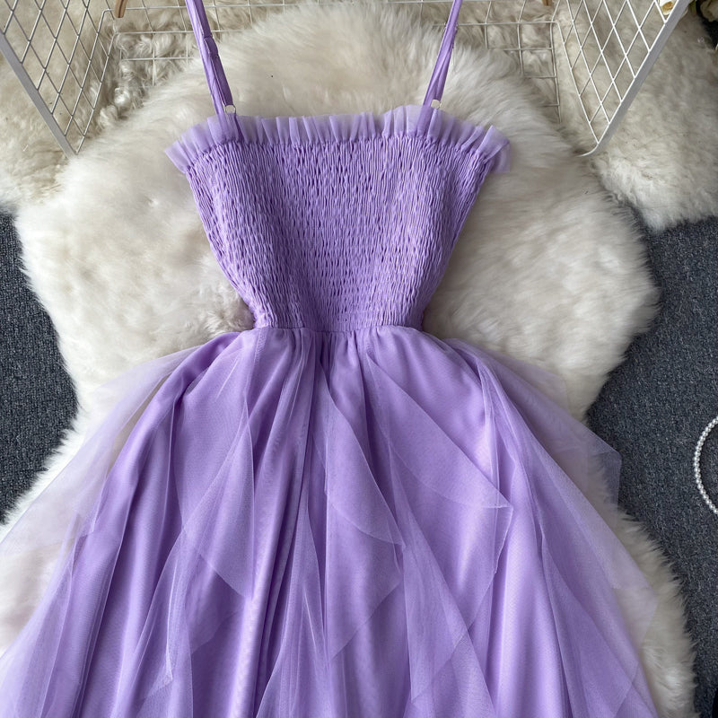 Violeta Shirred Mesh Dress