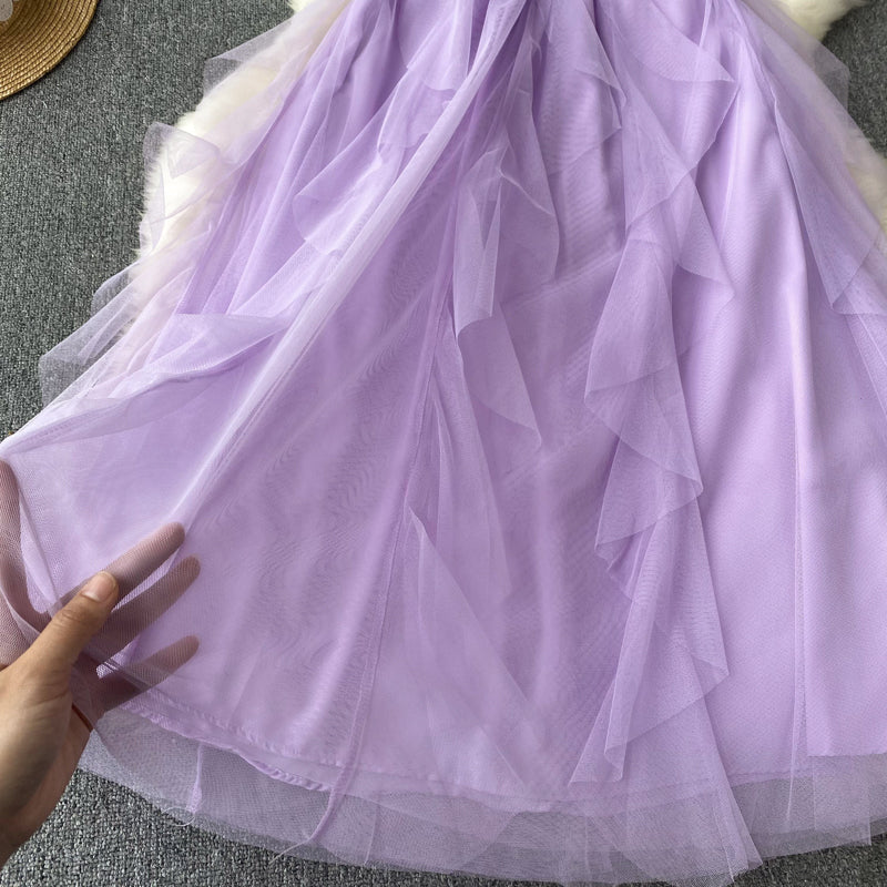 Violeta Shirred Mesh Dress