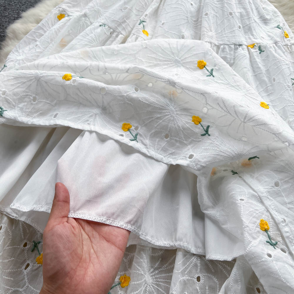 Lisa Embroidered Puff Sleeve Dress