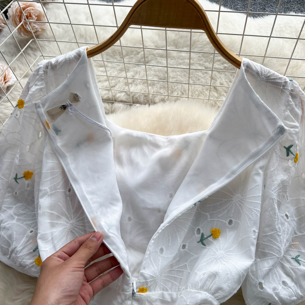 Lisa Embroidered Puff Sleeve Dress