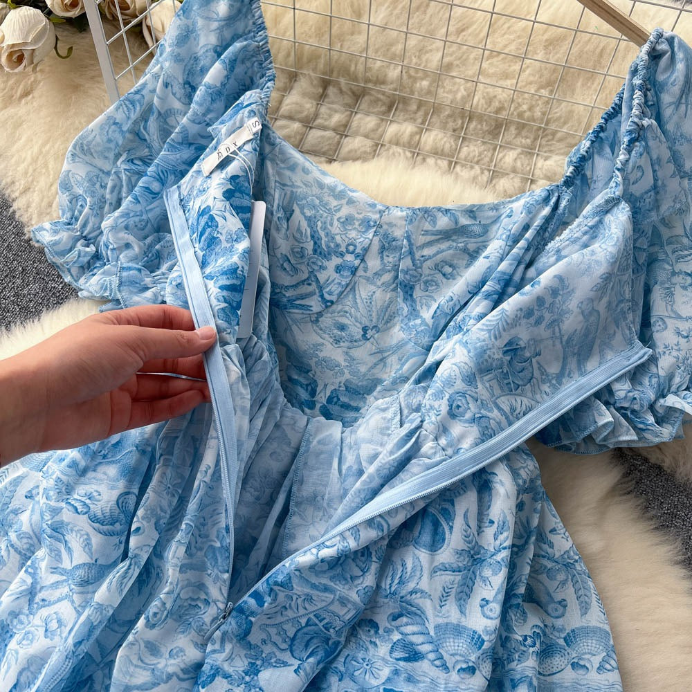 Elsa Puff Sleeve Ruffle Dress