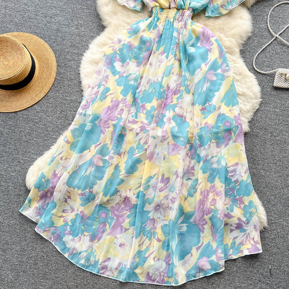 Amiyah V Neck Chiffon Dress