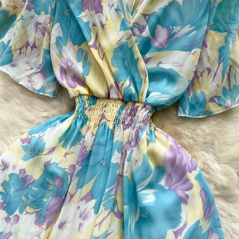 Amiyah V Neck Chiffon Dress