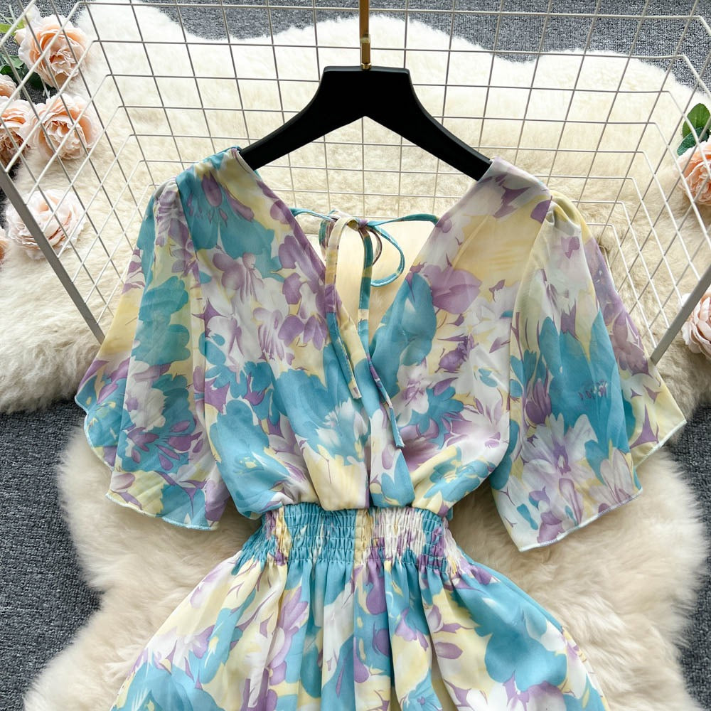 Amiyah V Neck Chiffon Dress