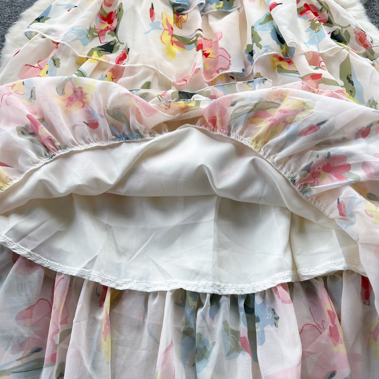 Joyce Tiered Chiffon Tie Dress