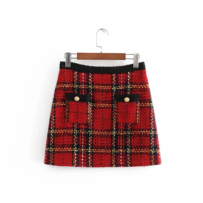 FINAL SALE - Ayla Plaid Skirt