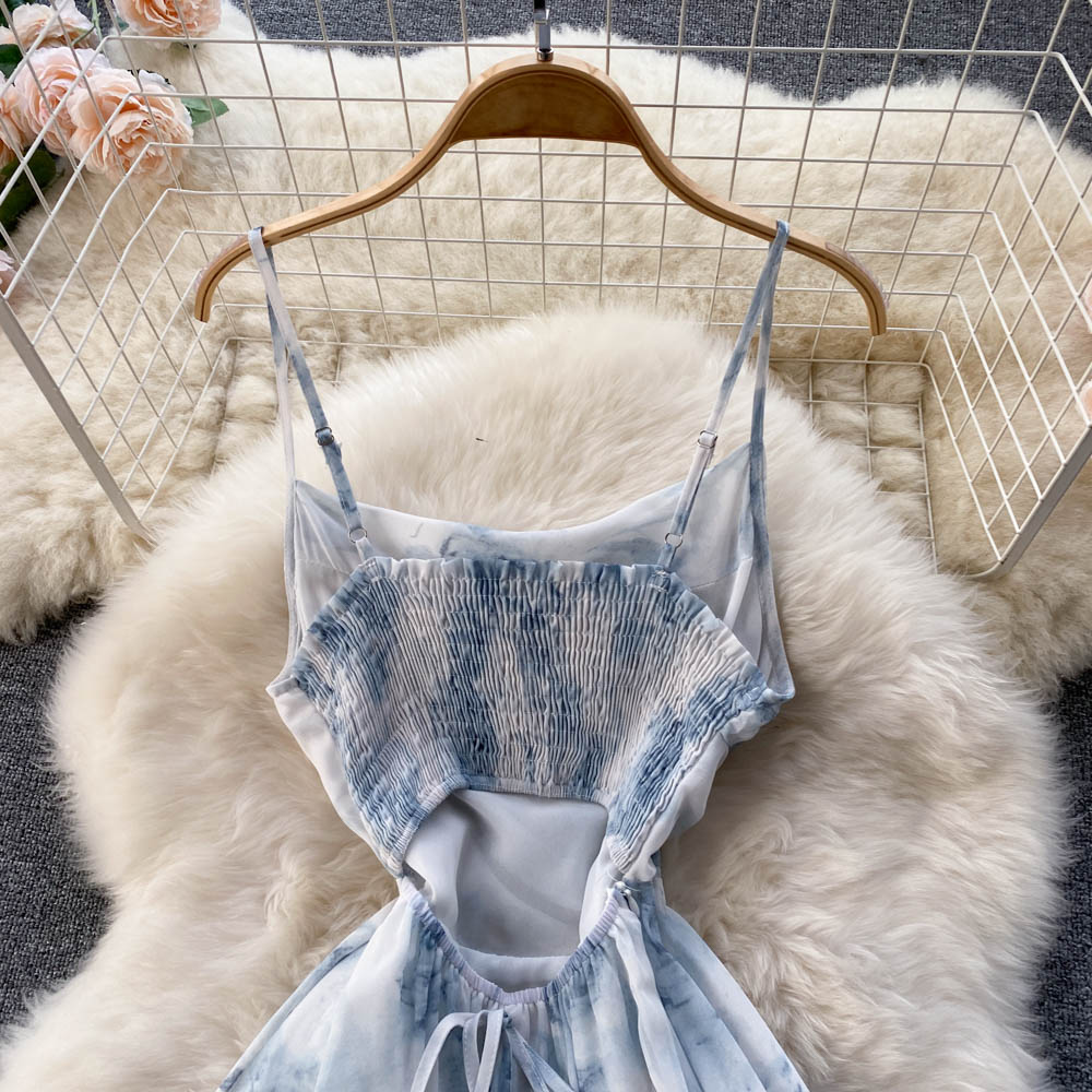 Aubree Shirred Open Back Dress