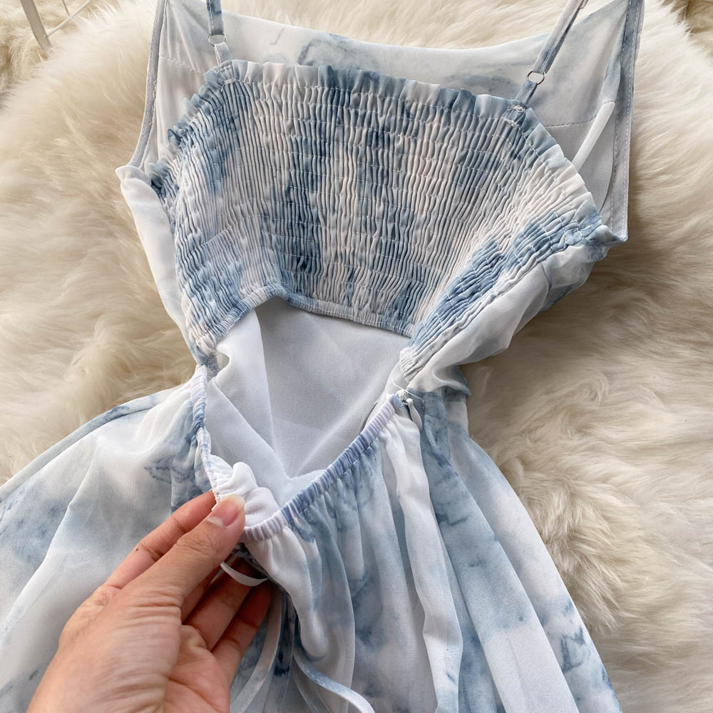 Aubree Shirred Open Back Dress