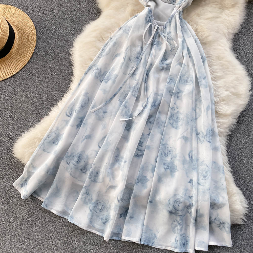 Aubree Shirred Open Back Dress
