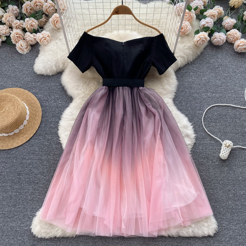 Casey Off-Shoulder Mesh Dress