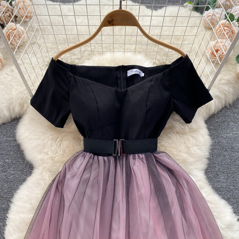 Casey Off-Shoulder Mesh Dress