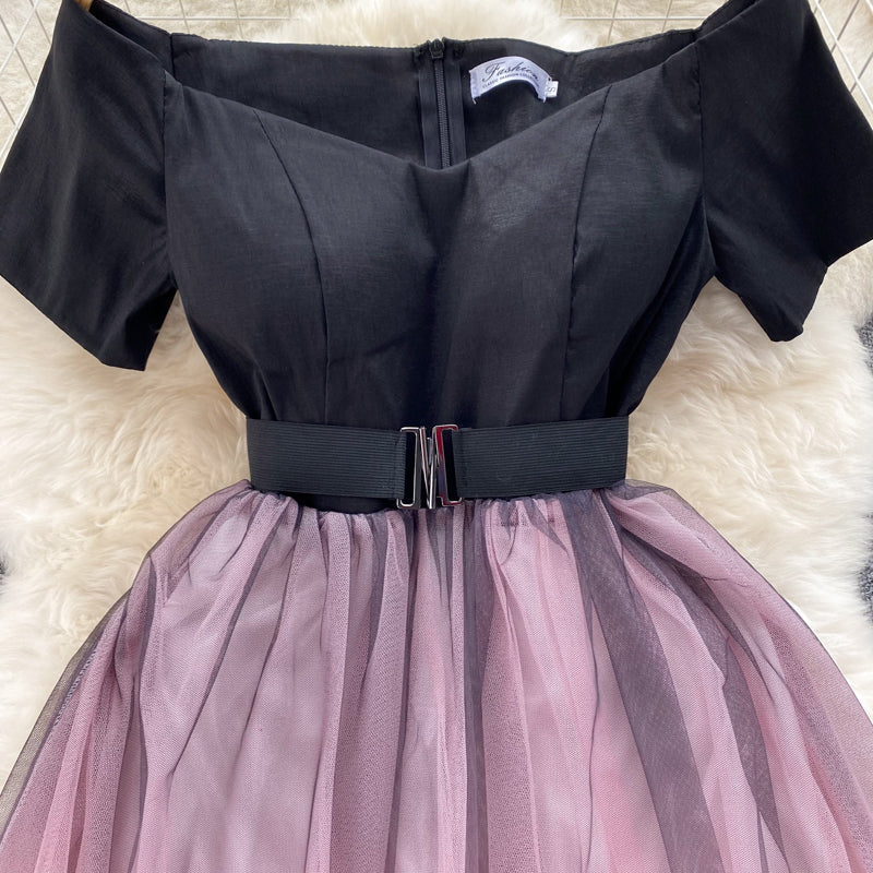Casey Off-Shoulder Mesh Dress
