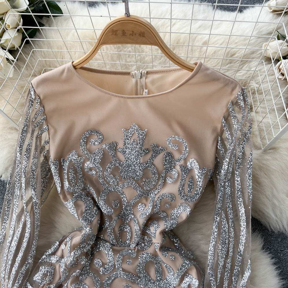 London Sequin Fishtail Drses