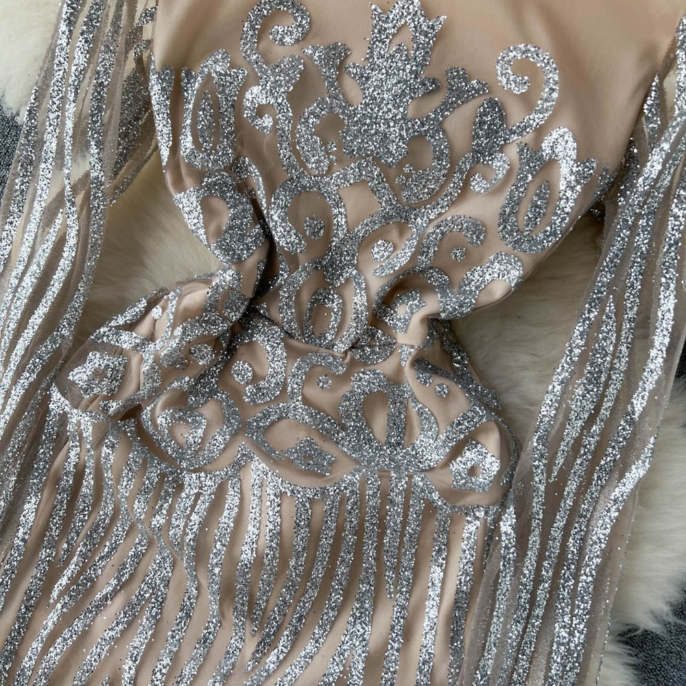 London Sequin Fishtail Drses
