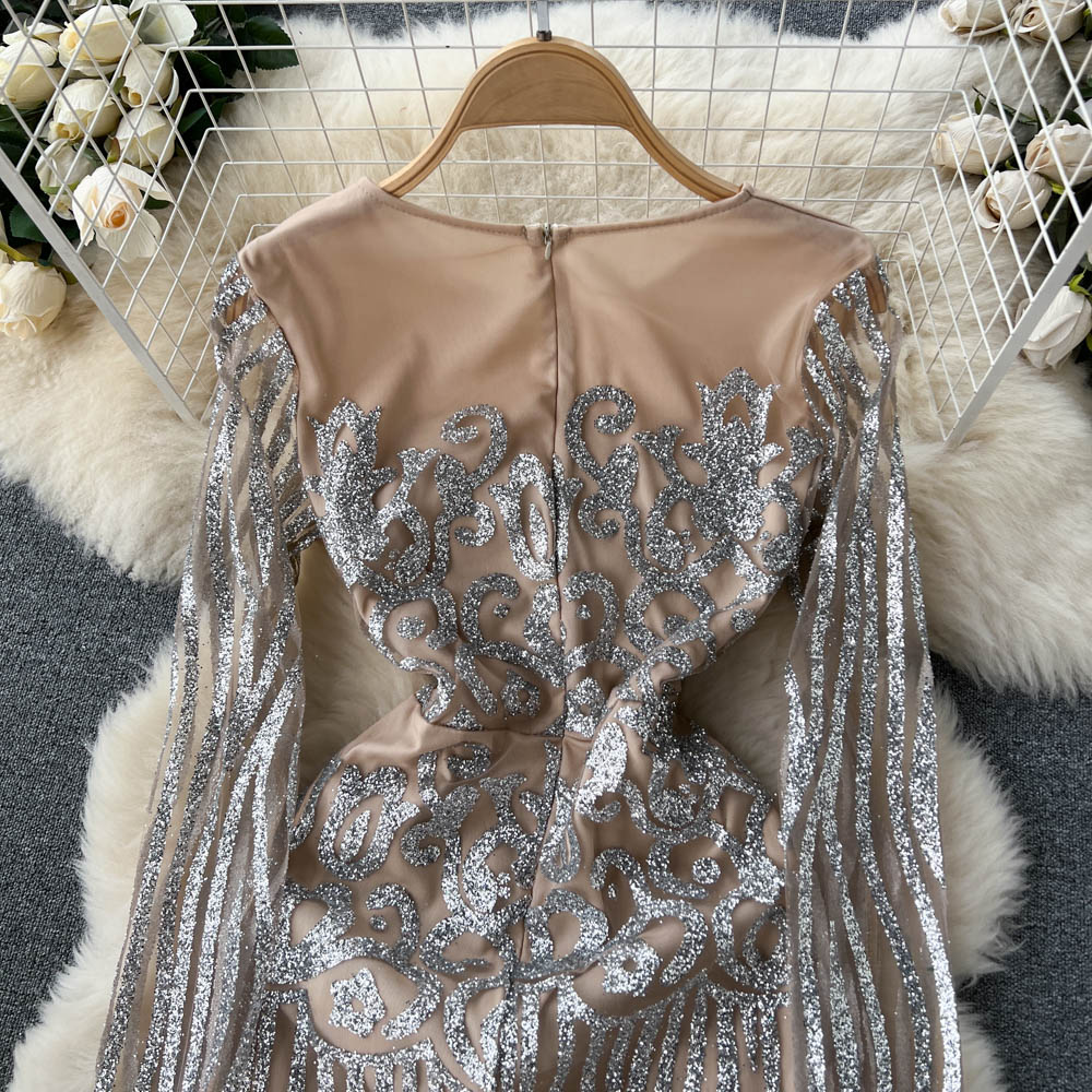 London Sequin Fishtail Drses