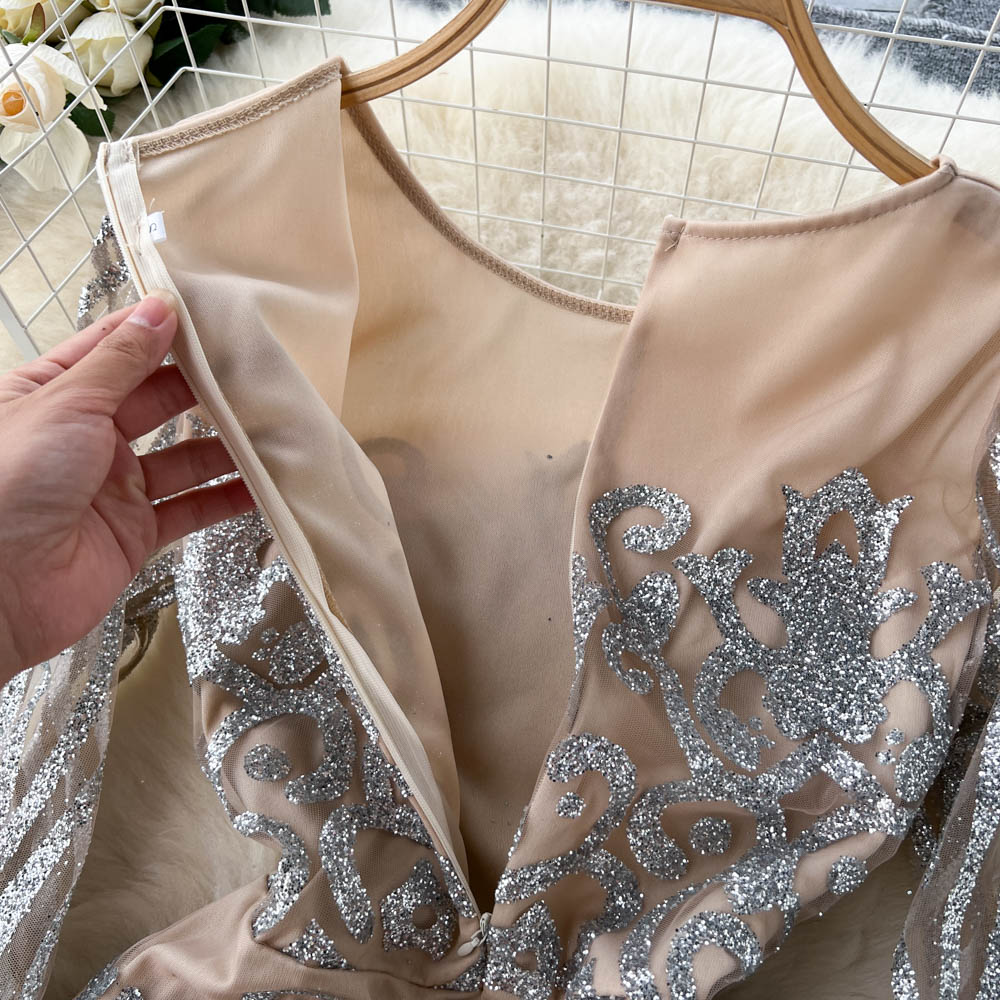 London Sequin Fishtail Drses