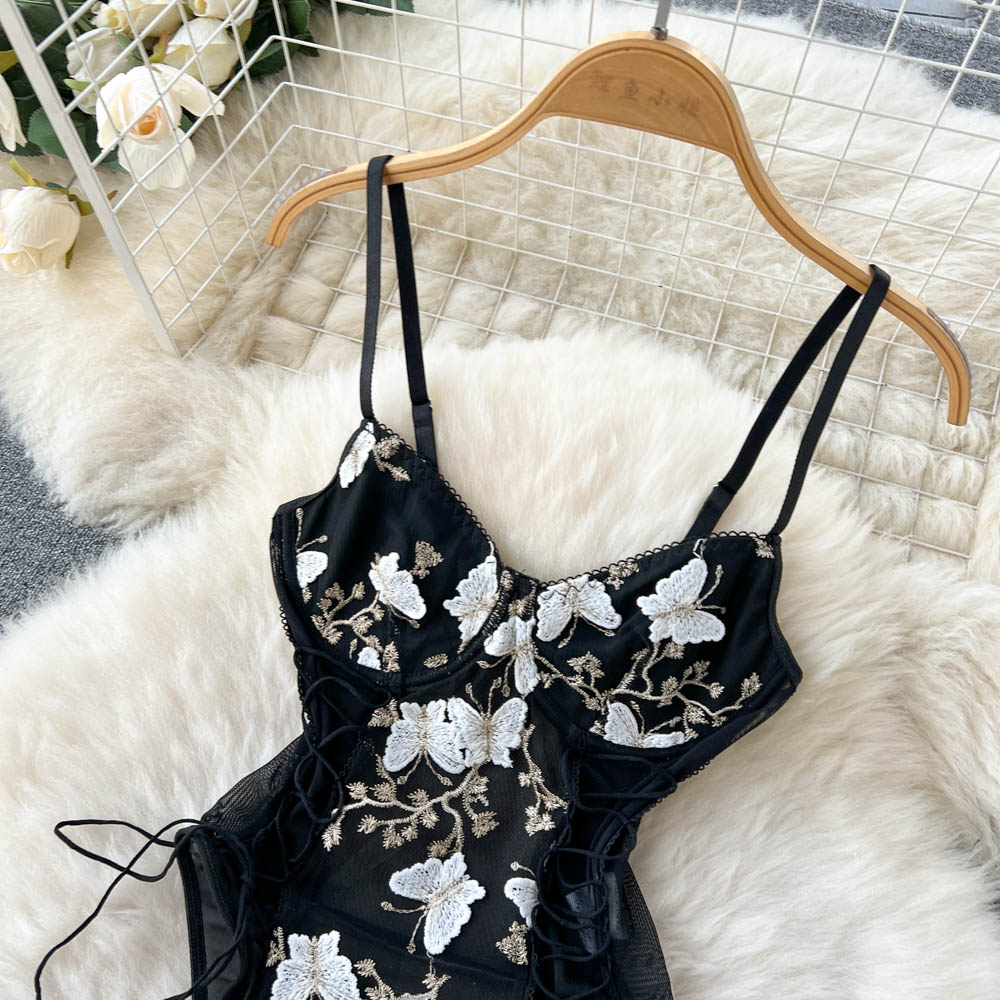 Amalia Embroidered Corset Bodysuit