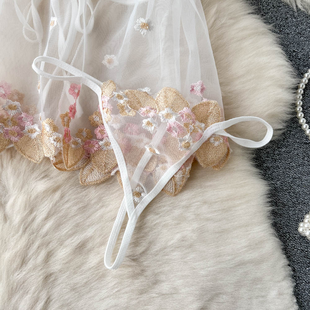 Gracelyn Embroidered Mesh Two Piece Set