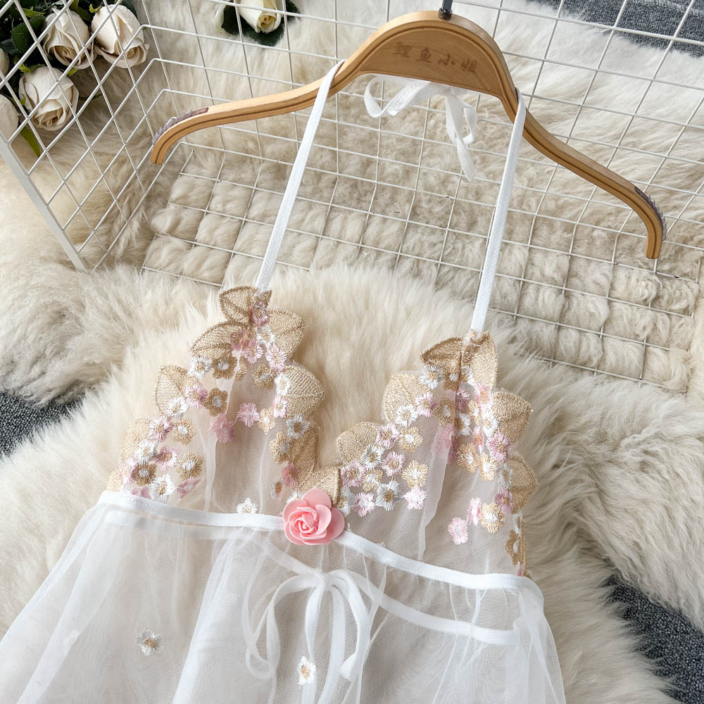 Gracelyn Embroidered Mesh Two Piece Set