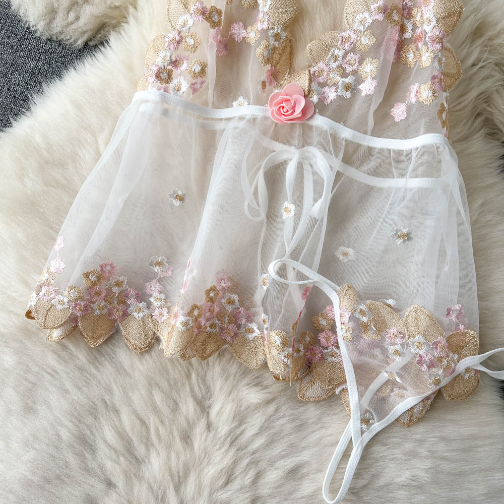 Gracelyn Embroidered Mesh Two Piece Set
