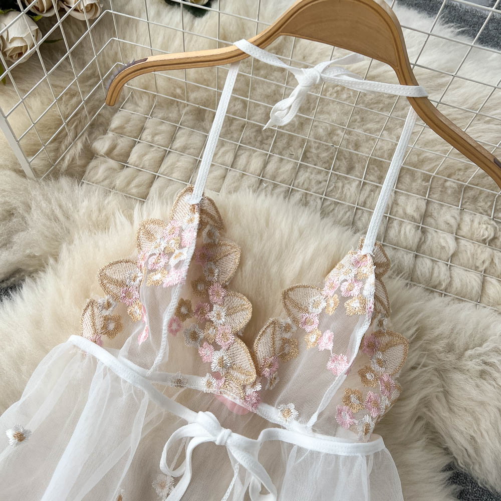 Gracelyn Embroidered Mesh Two Piece Set