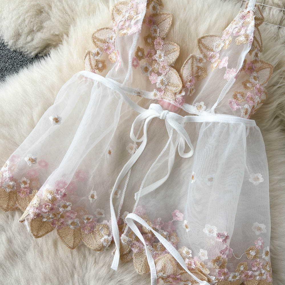 Gracelyn Embroidered Mesh Two Piece Set