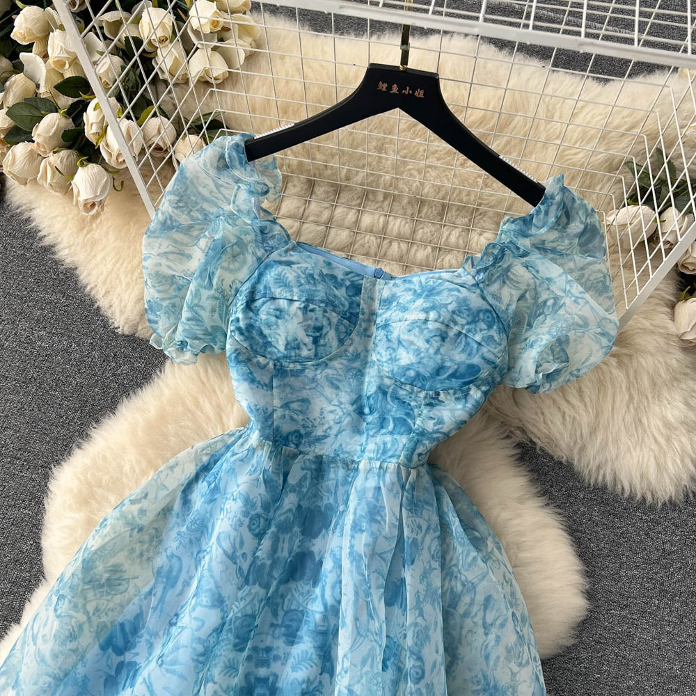 Elliana Puff Sleeve Organza Dress