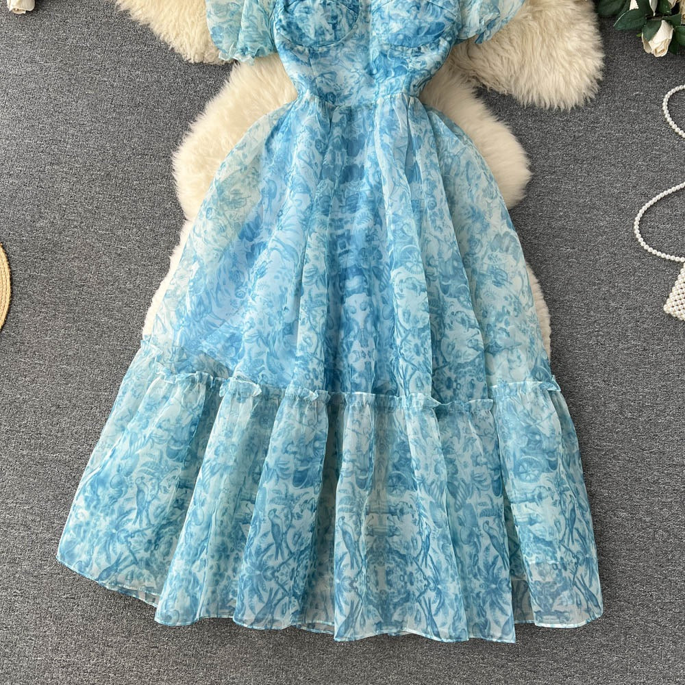 Elliana Puff Sleeve Organza Dress