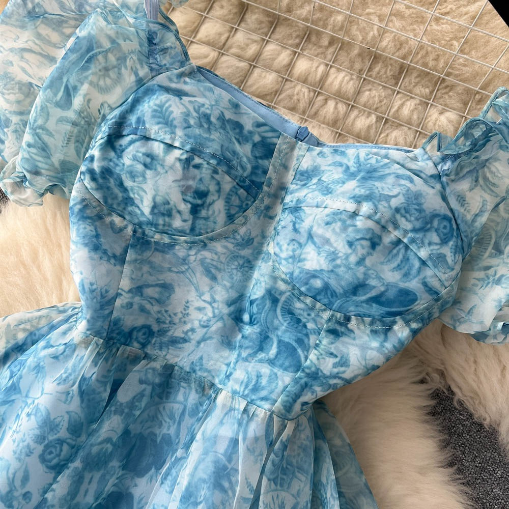 Elliana Puff Sleeve Organza Dress