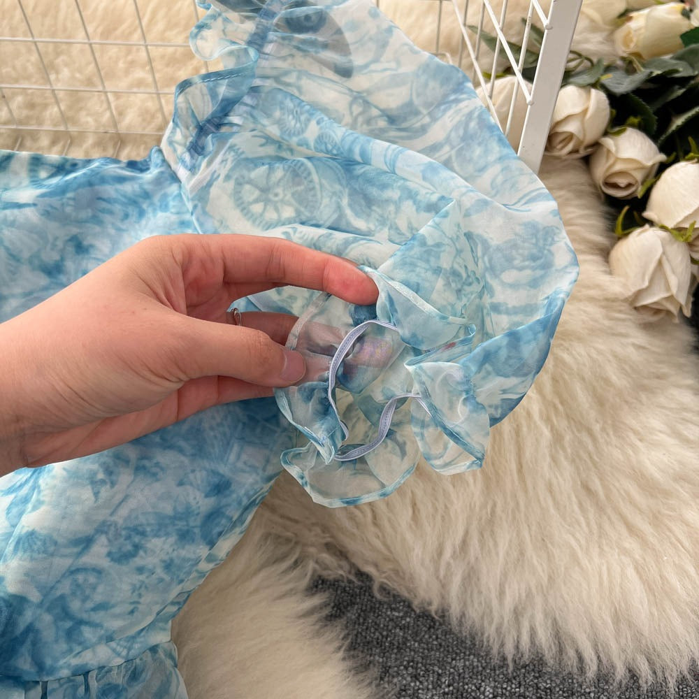 Elliana Puff Sleeve Organza Dress