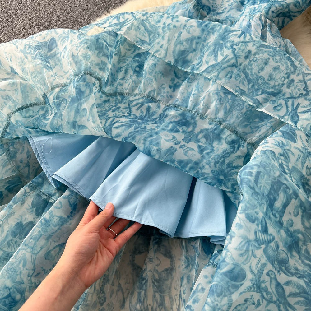 Elliana Puff Sleeve Organza Dress