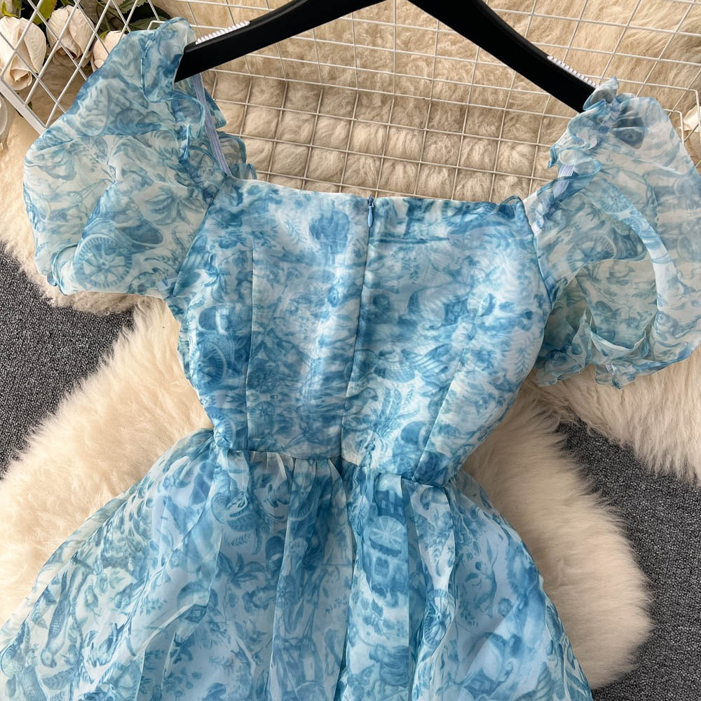 Elliana Puff Sleeve Organza Dress