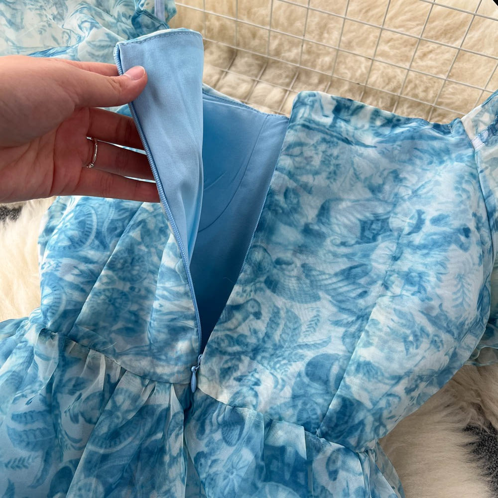 Elliana Puff Sleeve Organza Dress