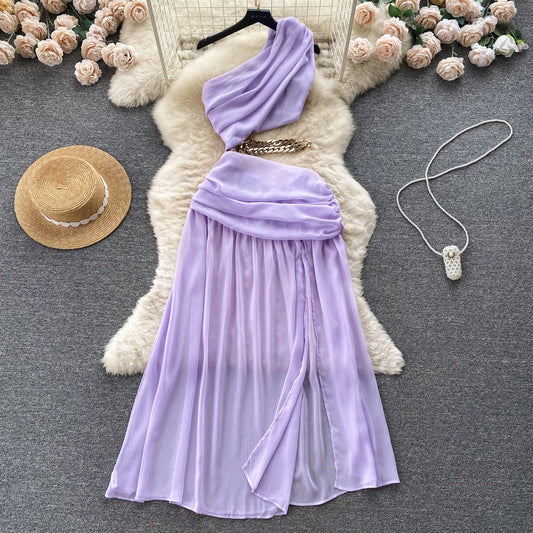 Milana One Shoulder Chiffon Dress