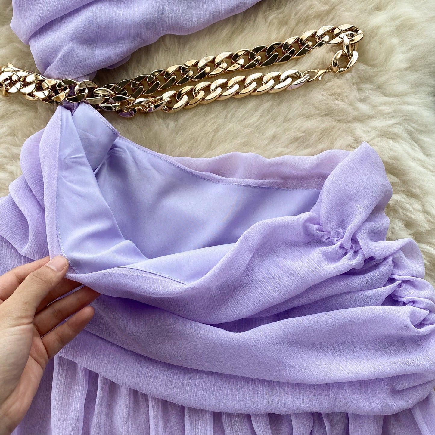 Milana One Shoulder Chiffon Dress