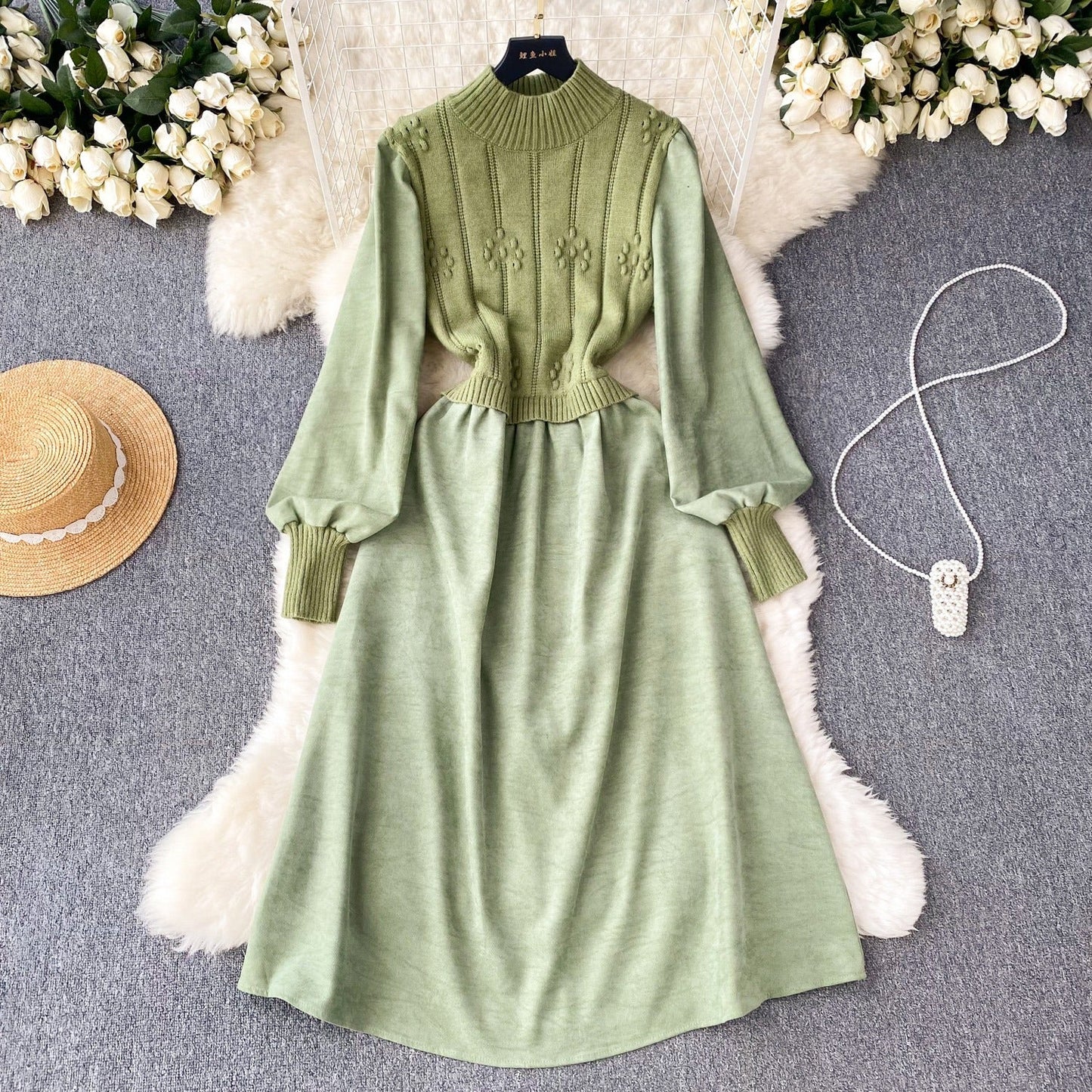 Estella Puff Sleeve Knit Dress