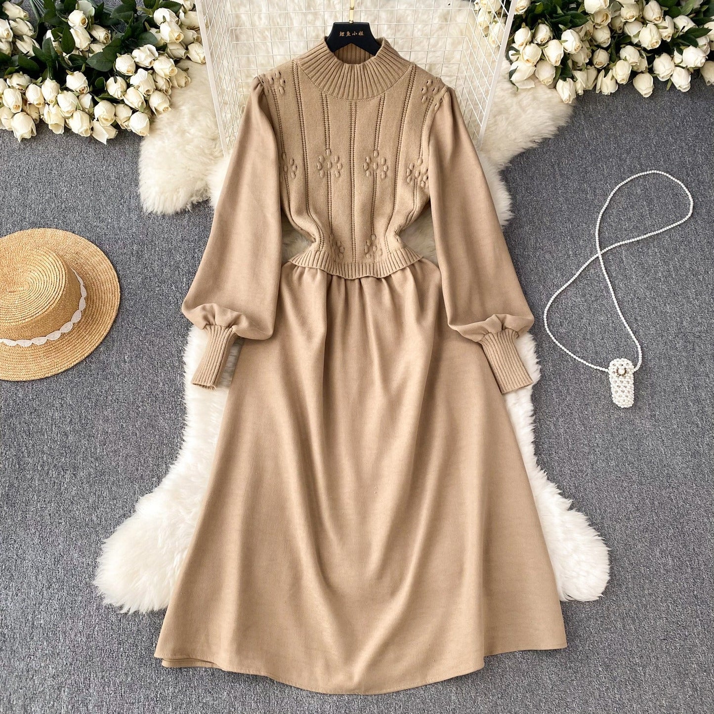 Estella Puff Sleeve Knit Dress