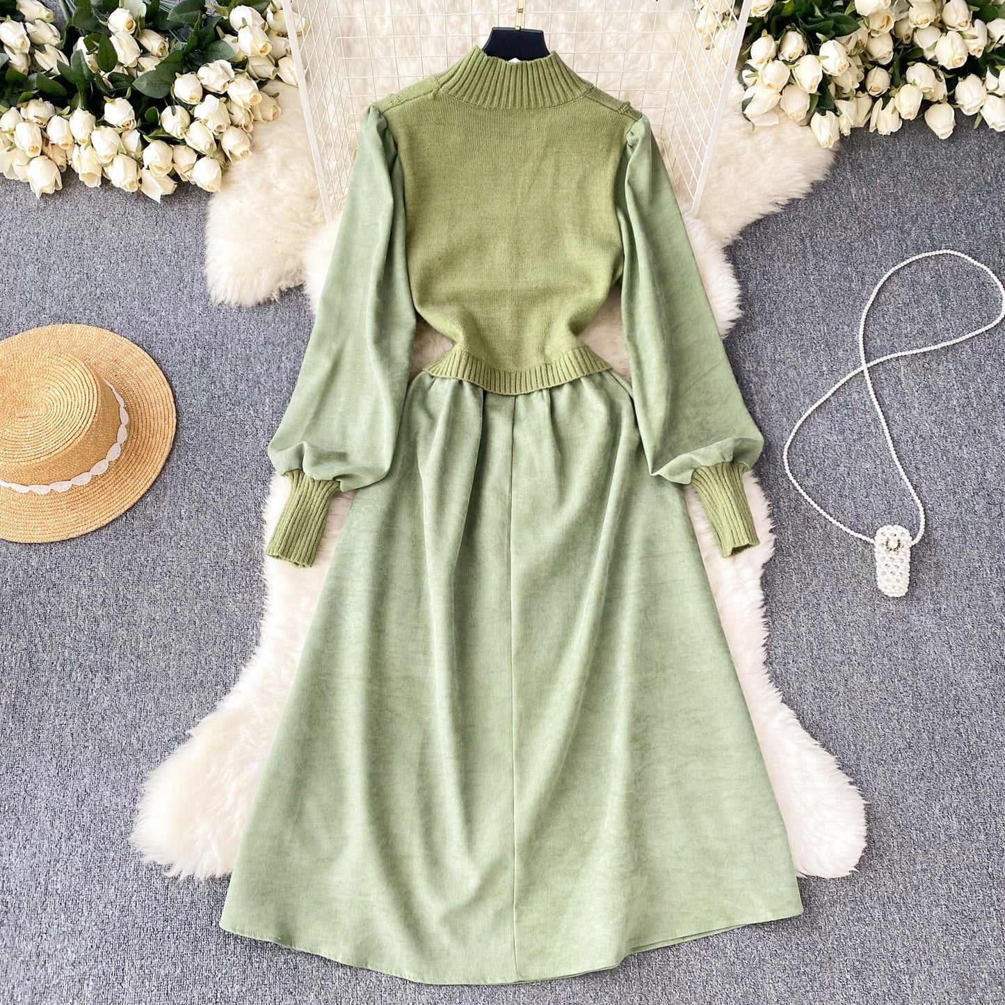 Estella Puff Sleeve Knit Dress