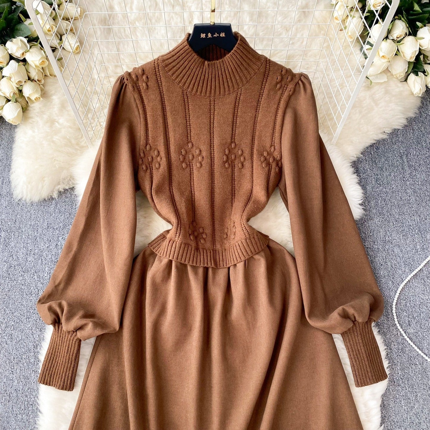 Estella Puff Sleeve Knit Dress